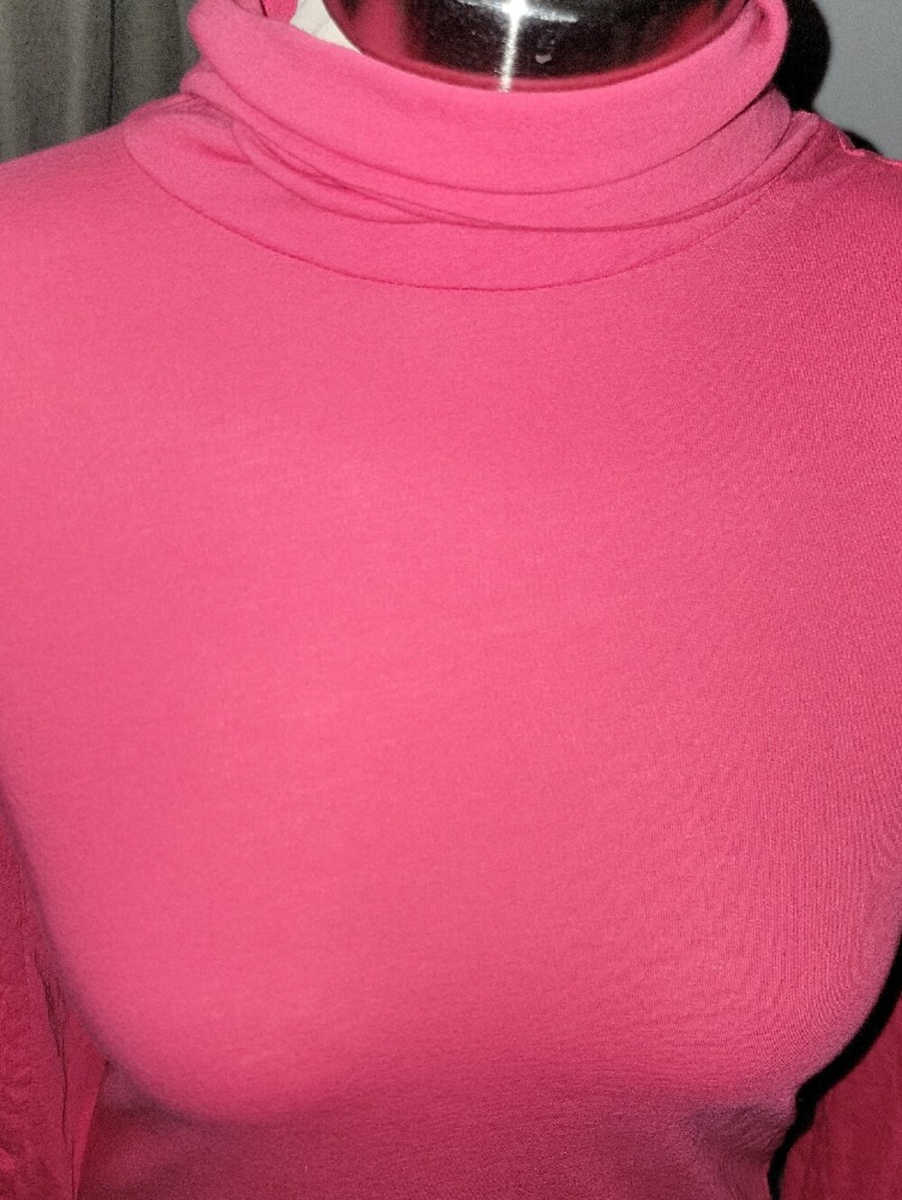 J. Crew Bright Pink Long-Sleeve Turtleneck Light Material - Picture 2 of 8